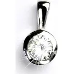 Zlatý přívěsek, bílé zlato, čirý zirkon - VP 137 (zirkon 5,5 mm)