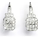 Zlaté náušnice, bílé i žluté zlato, náušnice ze zlata, čiré zirkony, VE 86