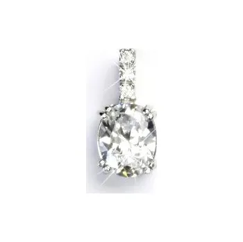 Přívěsek Zlatý přívěsek , bílé i žluté zlato , čiré zirkony - VP 31 (zirkon 8x6 mm)