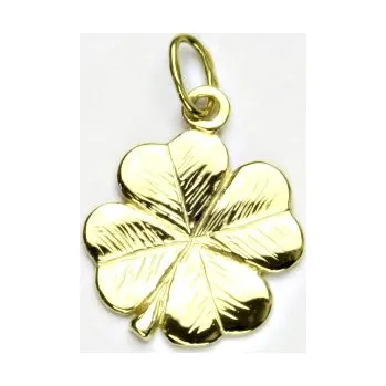 Přívěsek Zlatý přívěsek, žluté zlato, čtyřlístek - P 905 (zlatý čtyřlístek)