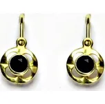 Dětské náušnice, žluté zlato, granát, zlaté náušnice, NK 1380