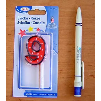 Dortová svíčka Svíčka na špejli číslice 9
