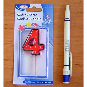 Dortová svíčka Svíčka na špejli číslo 4