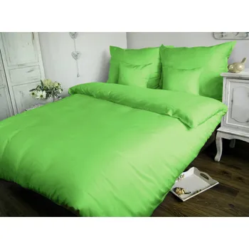 Povlečení Povlečení bavlněný satén UNI - zelená 140x200+70x90