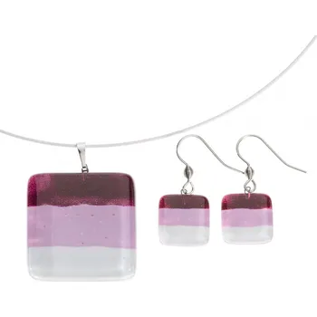 Souprava šperků Souprava skleněných šperků růžová HELENE - 1101