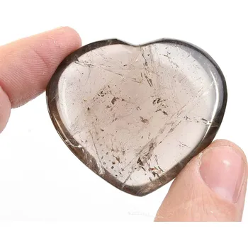 Přírodní kámen Srdce záhněda tmavá 46mm 37g