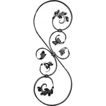 Zábradlí kovářský ornament 626/P - 800 x 300 mm, profil 16 x 8 mm, pravý