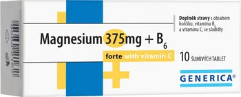 Generica Magnesium 375 mg + B6 forte + Vitamin C šumivé 10 tbl.