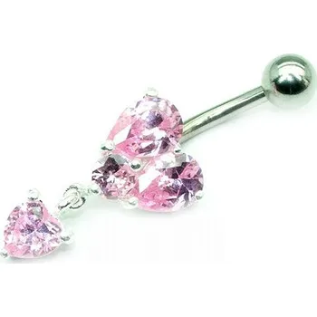 Piercing OPNG135 piercing pupík srdíčka růžová