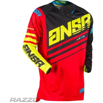 cyklistický dres Pánský MX dres ANSWER Alpha Jersey Red Acid Black 2017 XL