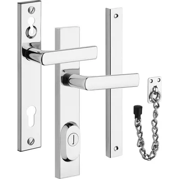 Dveřní kování ROSTEX Bezpečnostní kování BK R4 s řetízkem Provedení: PZ LI (klika levá/klika pro FAB), Rozteč: 72 mm