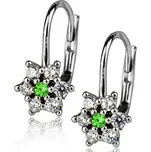 Šperky4U Stříbrné náušnice - kytičky se zirkony - ZB73510-CG