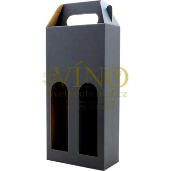 Kartonová krabička PROMO na víno 2 láhve 0,75l modrá