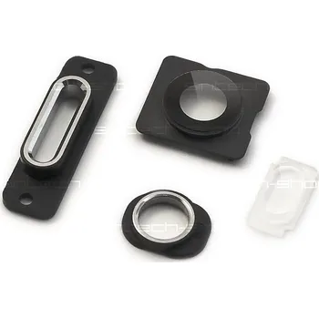 OEM iPhone 5S bílý, SET 4ks Back Housing Port - set rámečků, stříbrný
