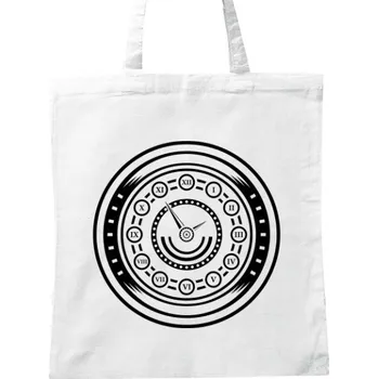 BIO plátěná taška s potiskem Mandala hodiny