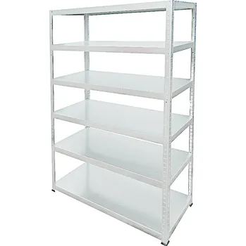 Dílenský regál KOVONA Regál DRUMY 1800x900x400 mm - 6 polic x 130kg, BÍLÝ