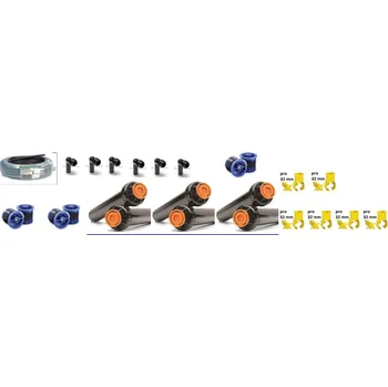 Zavlažovací systém Sestava trávník 20 m2 - 6 ks UNISPRAY, 6 ks navrtávací pas, 6 ks HEVAN 10 (Sestava pro trávník 6 ks postřikovač UNISPRAY + 6 ks navrtávací pas pro 32 mm potrubí + 6 ks tryska HE VAN 10 + 6 m flexi hadice + 6 ks SBE 050)