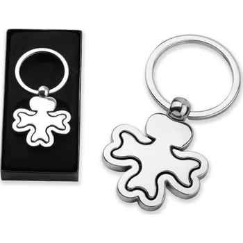 Přívěsek na klíče stříbrný čtyřlístek