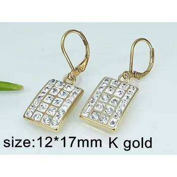 Náušnice Náušnice z Chirurgické Oceli zlacené s krystal kamínky 20476