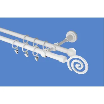 Garnýž Garnýž kovová 300 cm dvouřadá - dvojitá 16 Tornado bílá