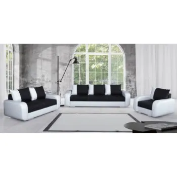 Sedací souprava Tempo Kondela Mono 3+2+1 černobílá