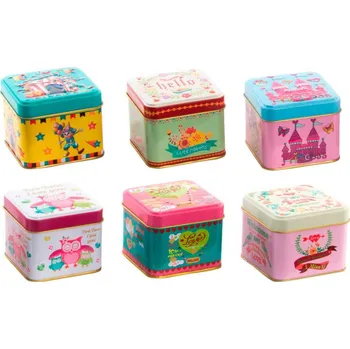 Dárková krabička Plechová krabička "MIX" 7.5x7.5x6.5cm/6d