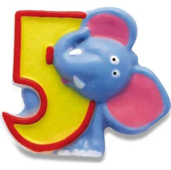 Dortová svíčka Amscan Dortová číslová svíčka 5 slon