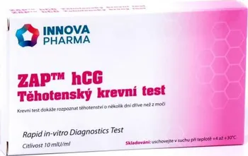 Diagnostický test Innova Pharma ZAP hCG těhotenský krevní test