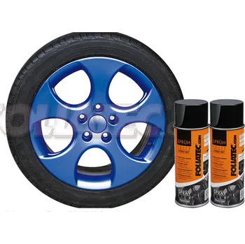 Autolak Sada 2ks spreje FOLIATEC - fólie ve spreji (plastidip) modrá lesklá celkem 800ml