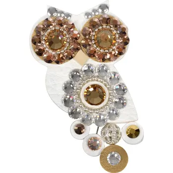 Brož Sovičky Malá soví brož bílo-zlatá