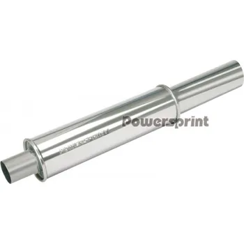 Výfuková trubka Powersprint koncový výfukový tlumič kulatý s koncovkou 89mm, vnější průměr příruby 65 mm, celková délka 800 mm