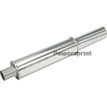 Výfuková trubka Powersprint koncový výfukový tlumič kulatý s koncovkou 76mm, vnější průměr příruby 76 mm, celková délka 800 mm