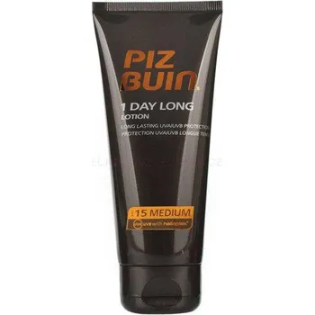 Přípravek na opalování Recenze Piz Buin 1 Day Long Lotion SPF15 mléko na opalování 200 ml