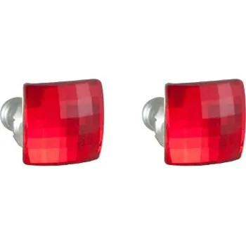 Náušnice Náušnice Swarovski Elements diskočtverec 713903, 10mm, light siam - červené