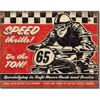 Plechová cedule Speed Thrills - plechová cedule, 40x32 cm