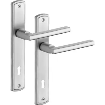 Rostex Brit štítové dveřní kování - klika-klika pro vložku 90mm Nerez