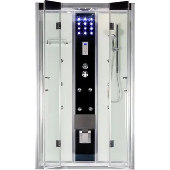 Sprchový box Kerra Tulu-Tulu 120 x 80 x 217 cm čirý chrom/bílý