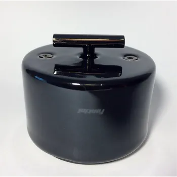 vypínač FONTINI by Font Barcelona Porcelánový vypínač DO černý/klička tmavý nikl Řazení vypínačů: Vypínač č. 6 – schodišťový - pro ovládání ze 2 míst 33 308 27 30