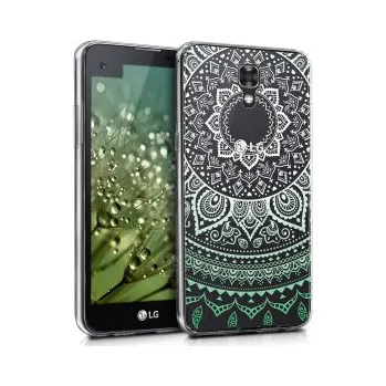 Průhledné pouzdro s designem indické slunce pro LG X Screen - světle zelená