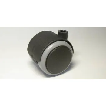 Nábytkové kolečko typu A, celoplastové, průměr 50, černé s gumou, díra pr. 8mm