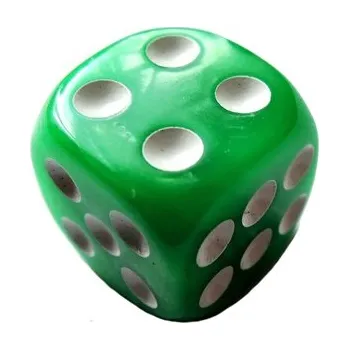 Hrací kostka Kostka Mramor D6 16mm - zelená