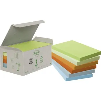 Samolepící bloček 3M 655-1GB 76x127mm, 6x100 lístků recy pastelové