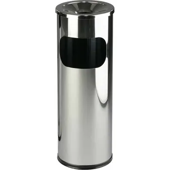 Odpadkový koš Odpadkový koš nerezový s popelníkem nízký, lesklý
