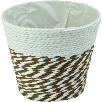 Květináč Vingo Květináč hnědo-bílé kombinace s igelitovou vložkou Rozměry (cm): 13(9)x12