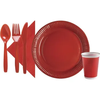 Party nádobí Červené plastové kelímky 10 ks, 200 ml