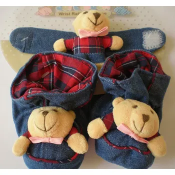 Chlapecké bačkory Džínové bačkůrky a chrastítko na ručičku - pro holčičky