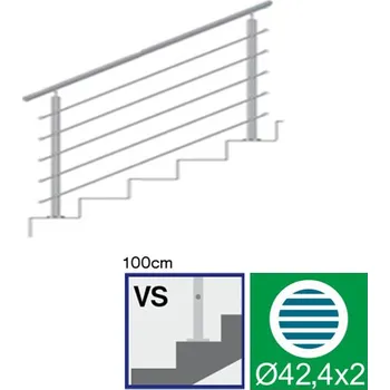 Nerezové zábradlí VS L1500, D42,4/5xd12/H1000