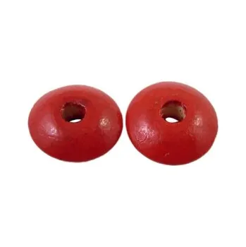 Dětské navlékací korálky Dřevěné korálky červené 14x6mm 20g