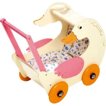 Kočárek pro panenku Legler Dřevěný kočárek husa Gerda