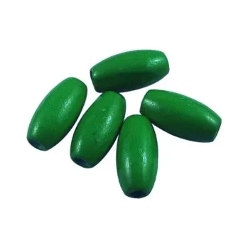 Dětské navlékací korálky Dřevěné korálky zelené 12x8mm 20g